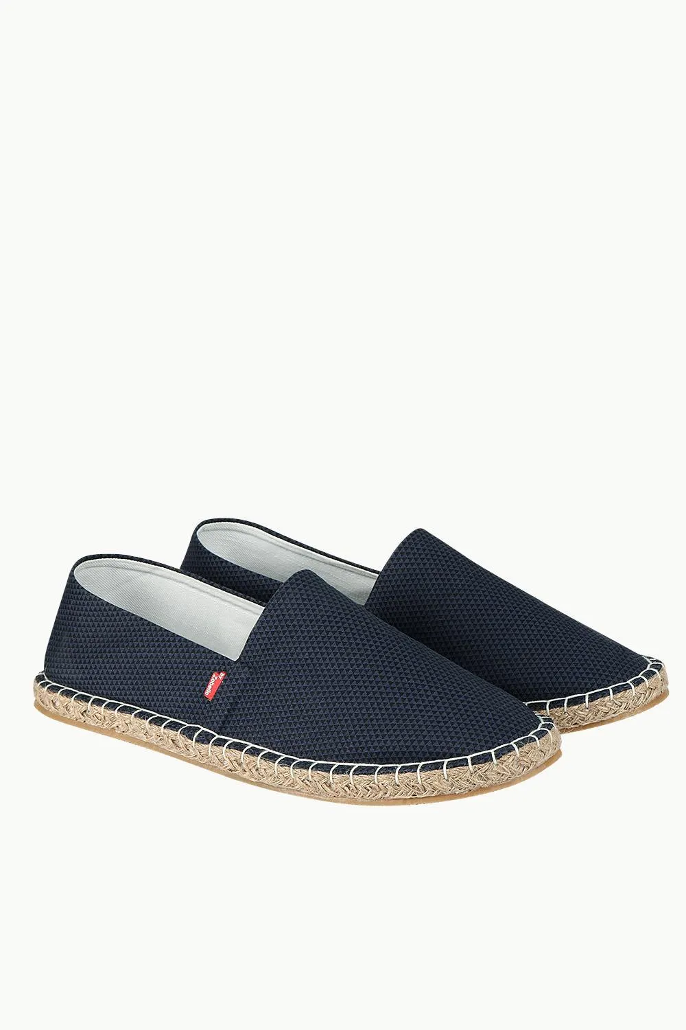 Fashionable Slip On Sneakers Men's Printed Navy Canvas Espadrilles