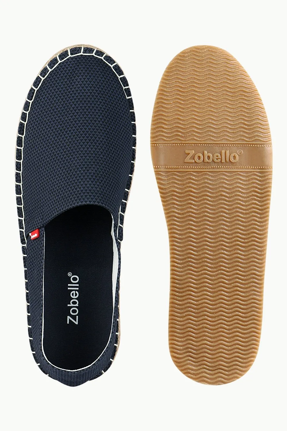Men's Printed Navy Canvas Espadrilles Slip Ons Waterproof