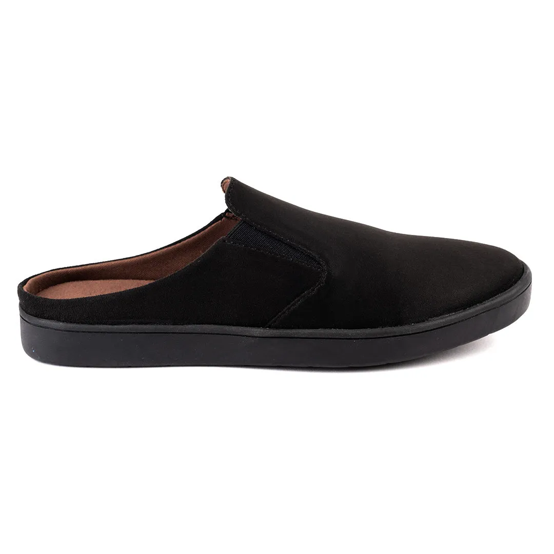 Mule Slip On Heels Nest Mules Vegan Suede Black Men Slip-ons