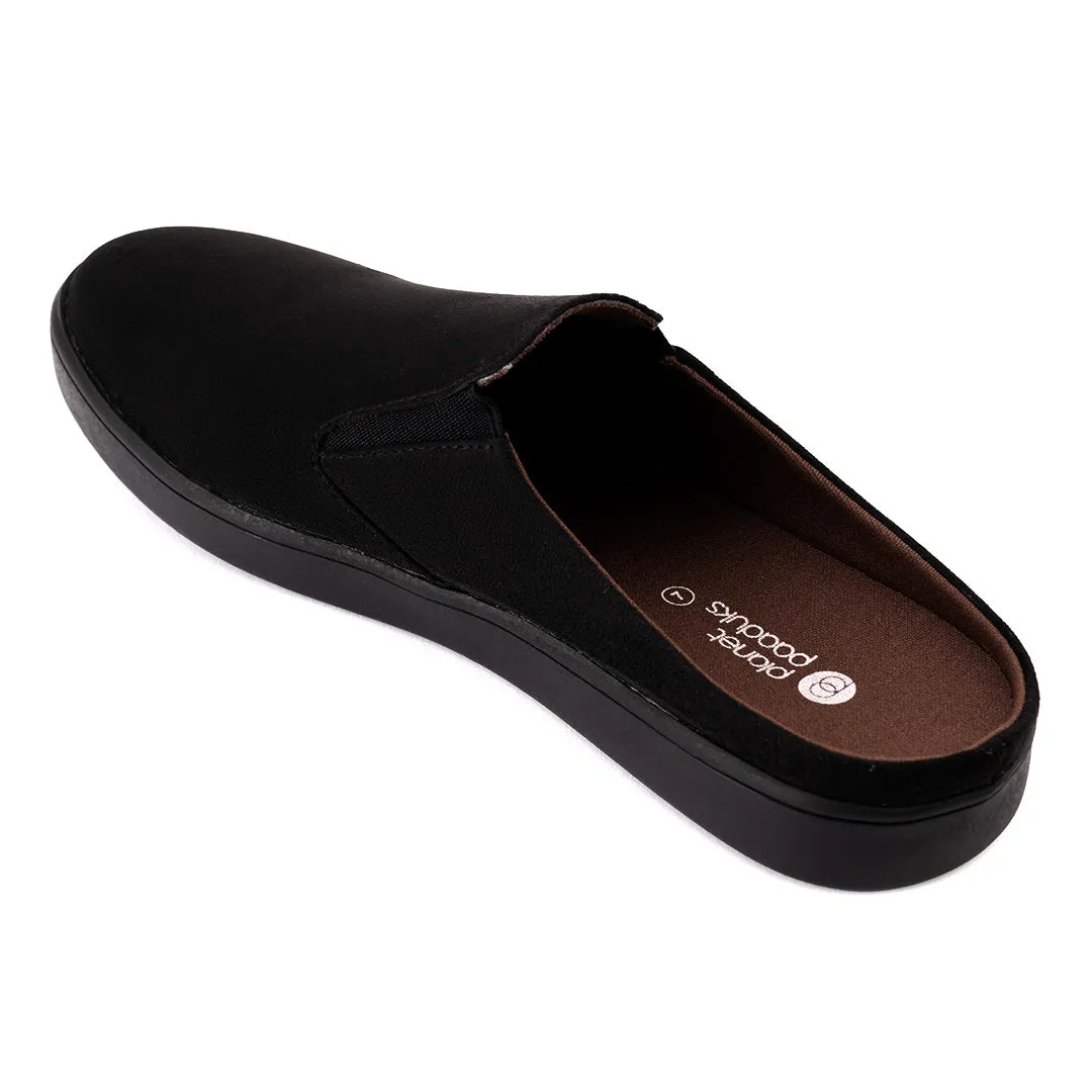 Nest Mules Vegan Suede Black Men Slip-ons Slip On Leather Work Shoes