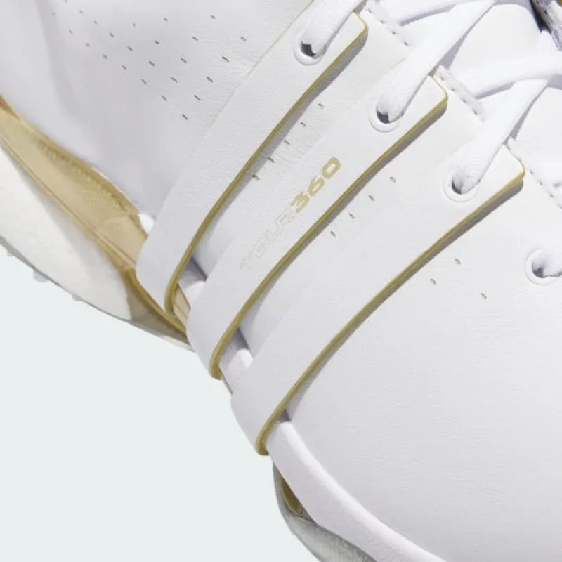 Adidas Sl 72 Rtn Shoes Adidas Tour360 24 Golf Shoes - Cloud White / Gold Metallic / Silver Metallic