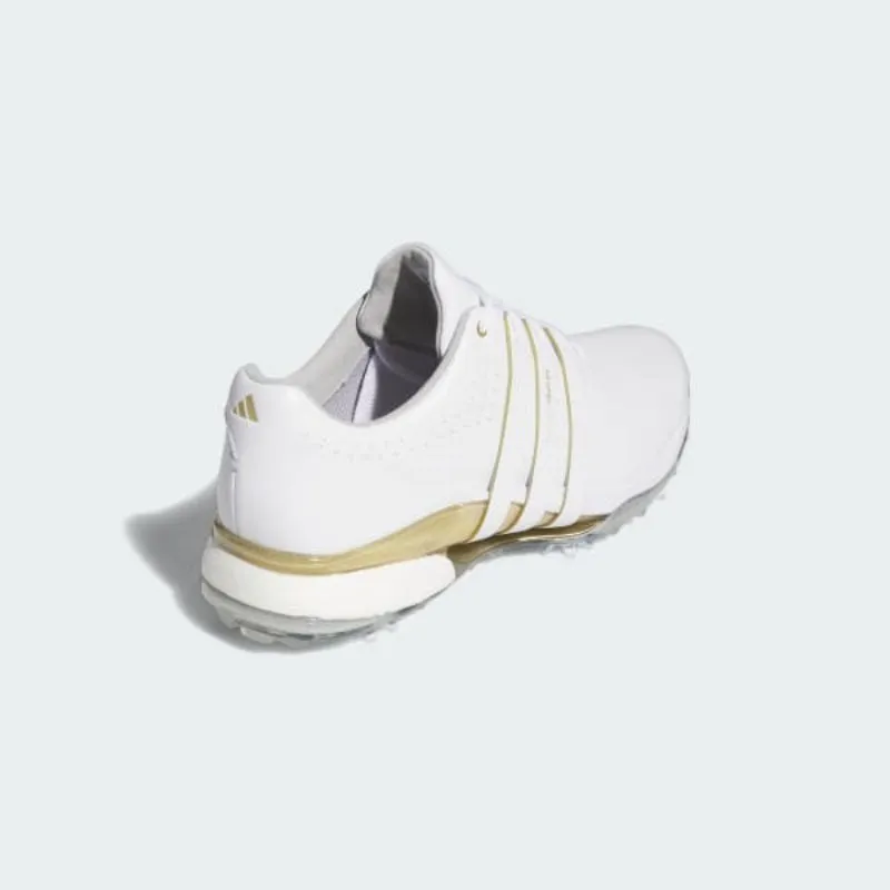 Adidas Megaride O1 Shoes Adidas Tour360 24 Golf Shoes - Cloud White / Gold Metallic / Silver Metallic