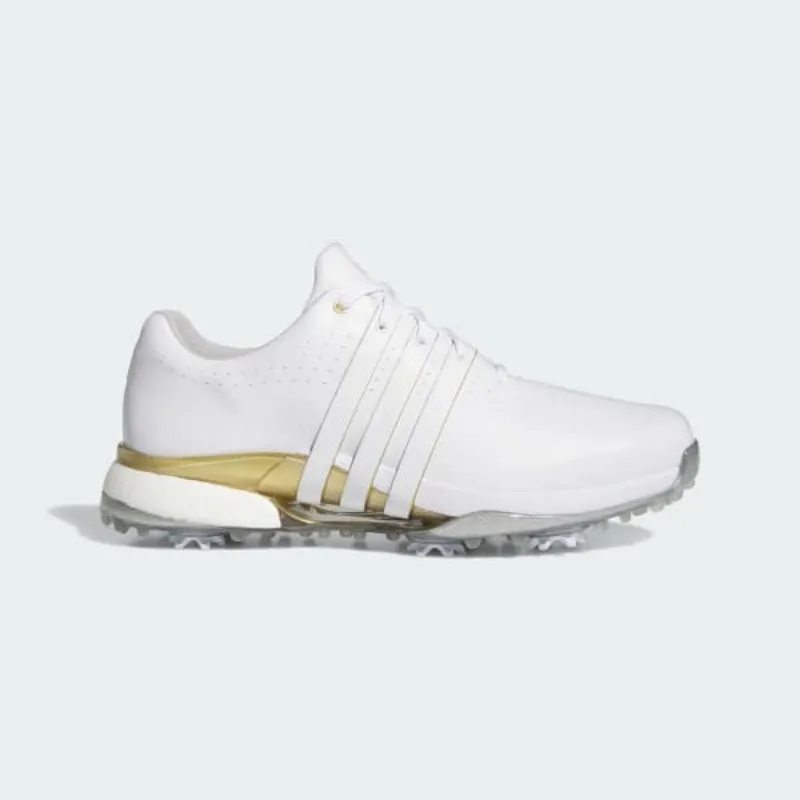 Adidas Tour360 24 Golf Shoes - Cloud White / Gold Metallic / Silver Metallic Adidas Shoes Sneakers
