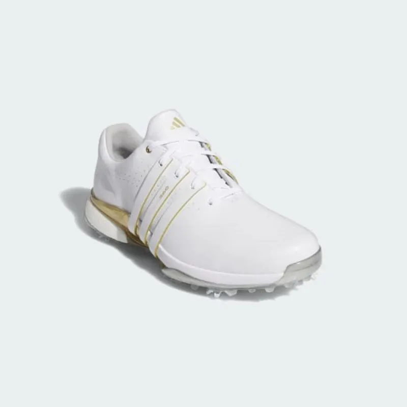 Adidas Avacourt Tennis Shoes Adidas Tour360 24 Golf Shoes - Cloud White / Gold Metallic / Silver Metallic