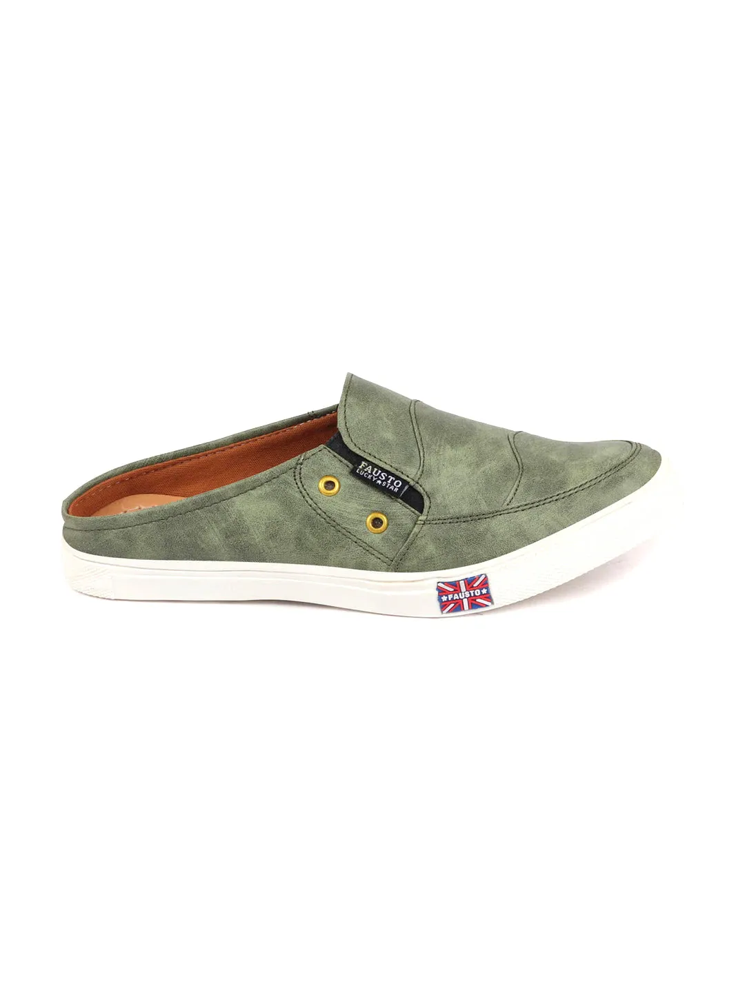Men Olive Green Casual Slip-On Shoes Slip On Sneaker Flats