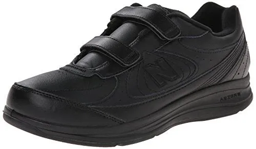 New Balance Golf Shoes Men's New Balance Men's MW577 Leather Hook/Loop Walking Shoe,Black,10.5 2E US