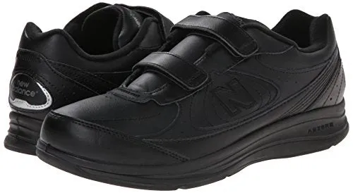 New Balance Crib Shoes New Balance Men's MW577 Leather Hook/Loop Walking Shoe,Black,10.5 2E US