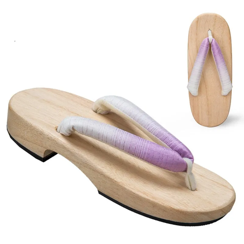 Woodstock Flip Flops Women Japanese Geta Clogs Traditional Samurai Candy Yukata Crude Wooden Flip Flops Toe Shoes Demon Slayer Shoes Oriental Sandals Slippers