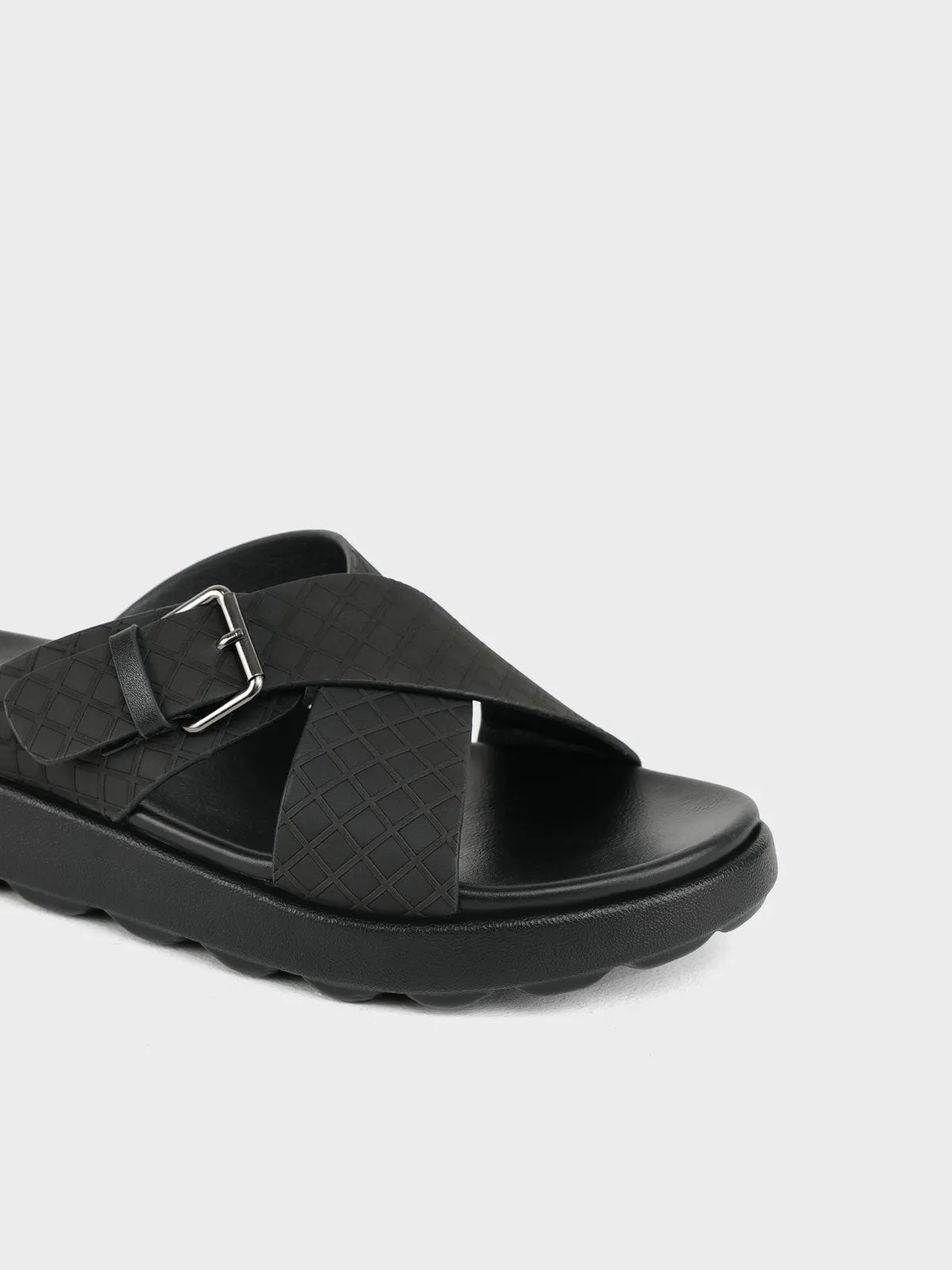 Men "SNOOD" Casual Buckle Slippers Platform Shearling Slippers