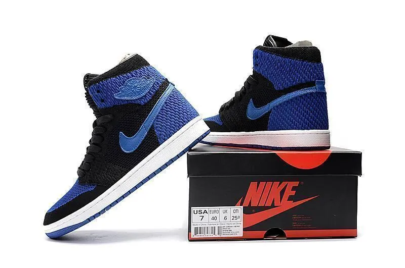 Nike Air Jordan 1 High Retro Flyknit Navy Black Shoes Basketball Men !!! CYBER MONDAY SALE !!! Asics Shoes For Underpronation