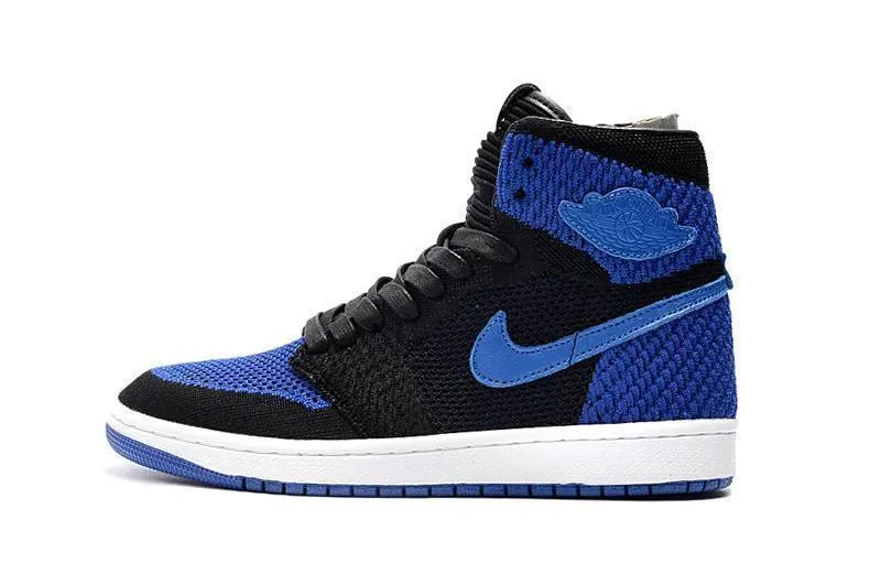 Nike Air Jordan 1 High Retro Flyknit Navy Black Shoes Basketball Men !!! CYBER MONDAY SALE !!! Asics Shoes Kith
