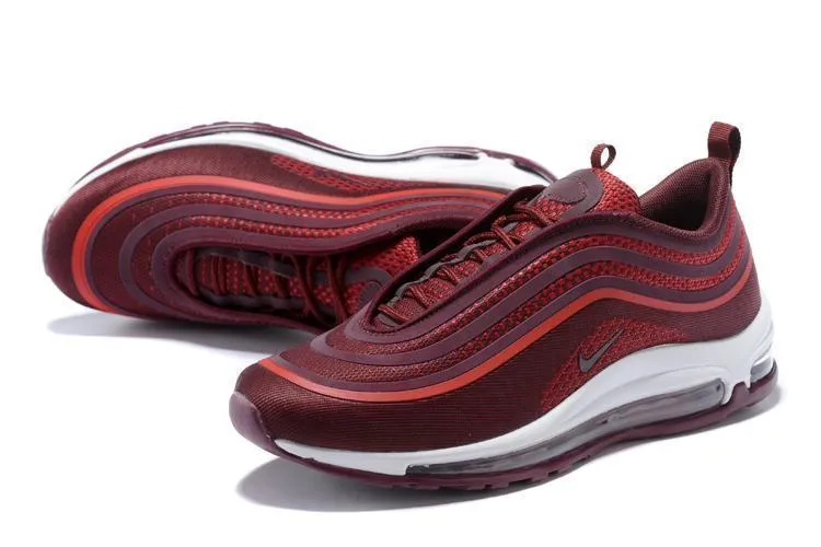 Nike Air Max 97 Ultra 17 Noble Red Wine Red White Men Shoes Sale Size US 7-11 All Asics Shoes