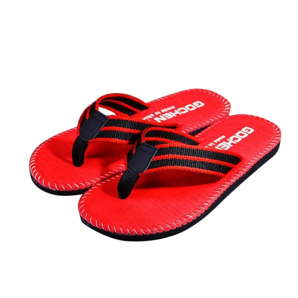 Men Adult Solid Summer Outside Flip Flops Flower Slippers Cable Knit Slippers