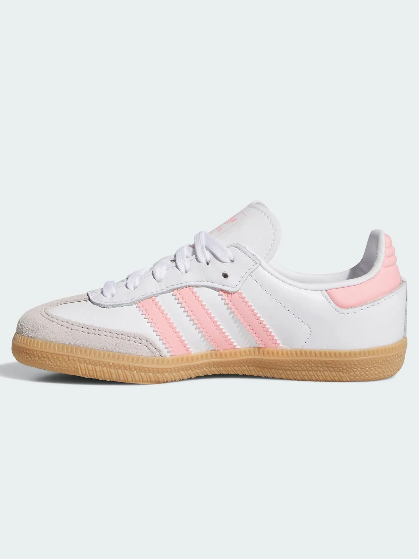 Adidas Wide Trail Shoes Samba OG White/Semi Pink Spark/Gum3 Shoes (Little Kids)