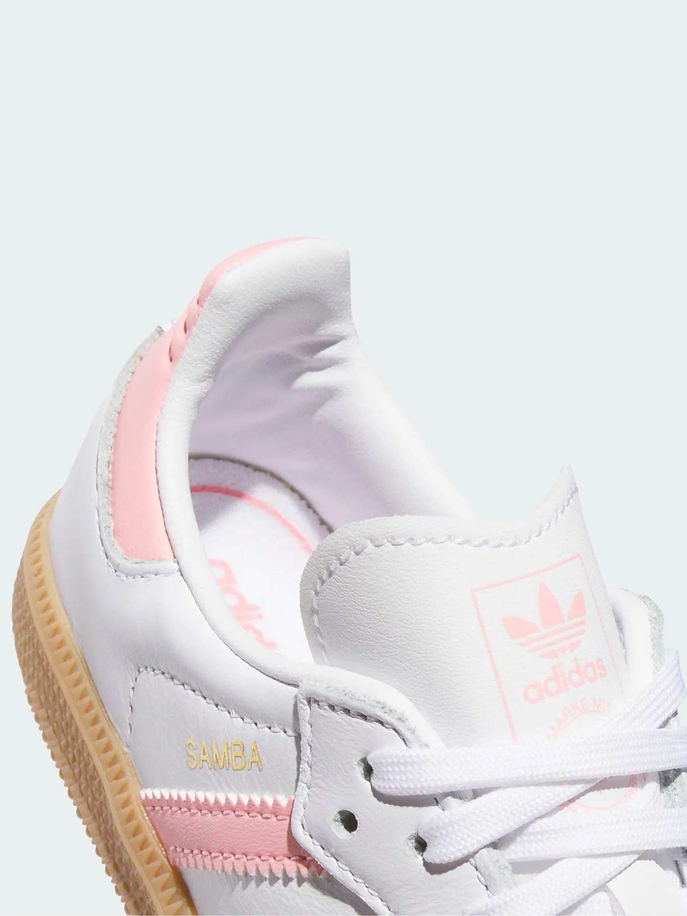 Samba OG White/Semi Pink Spark/Gum3 Shoes (Little Kids) Adidas Samba Walking Shoes