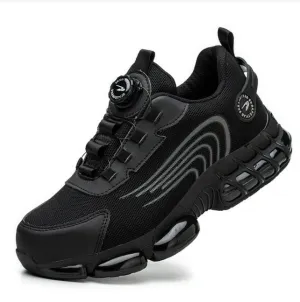 Rotating Button New Safety Shoes Men Anti-smash Anti-puncture Work Shoes Fashion Men Sport Shoes Security Protective Boots Men Square Toe Western Work Boots