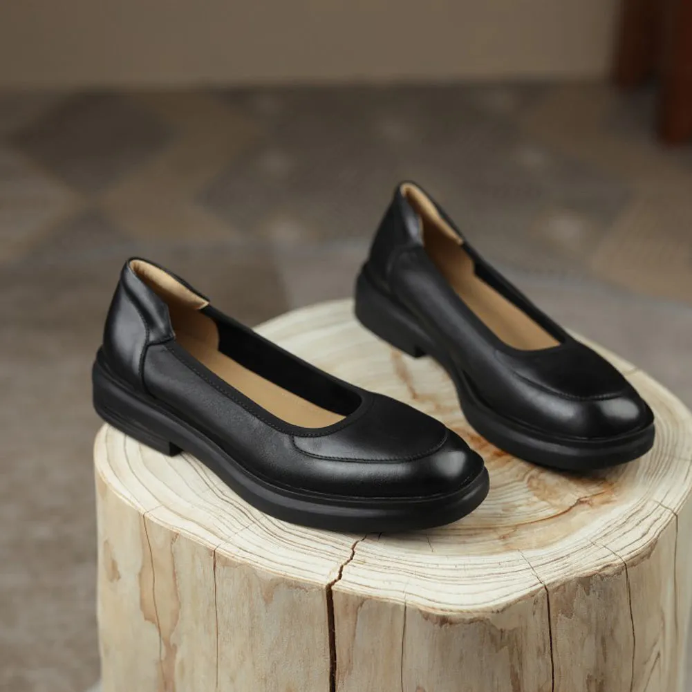 ROUND TOE LOW HEEL SLINGBACK LOAFERS SHOES for WOMEN Loafers With Penny