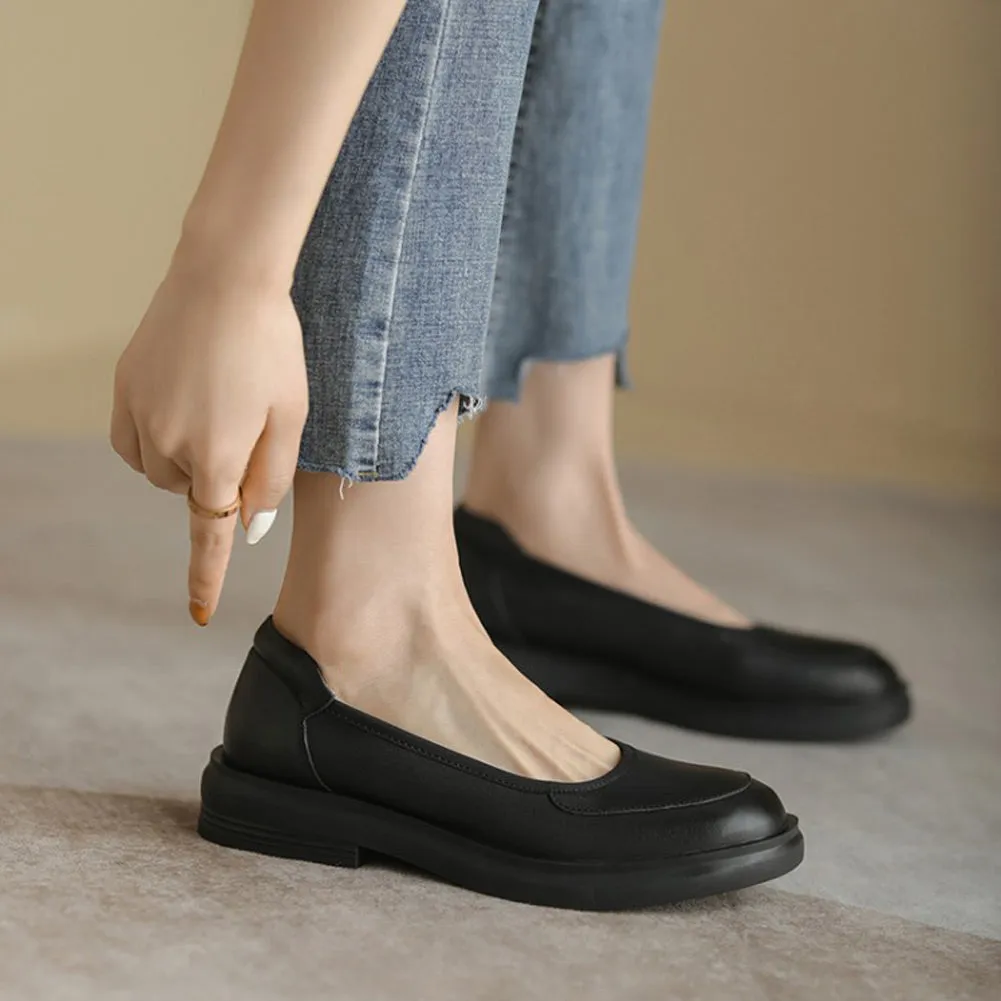 Boss Loafers ROUND TOE LOW HEEL SLINGBACK LOAFERS SHOES for WOMEN