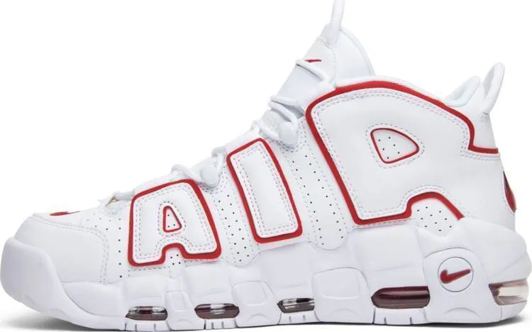 Nike Air More Uptempo 'White Varsity Red' Sneaker Shoes Basketball Men !!! CYBER MONDAY SALE !!! High Top Asics Volleyball Shoes