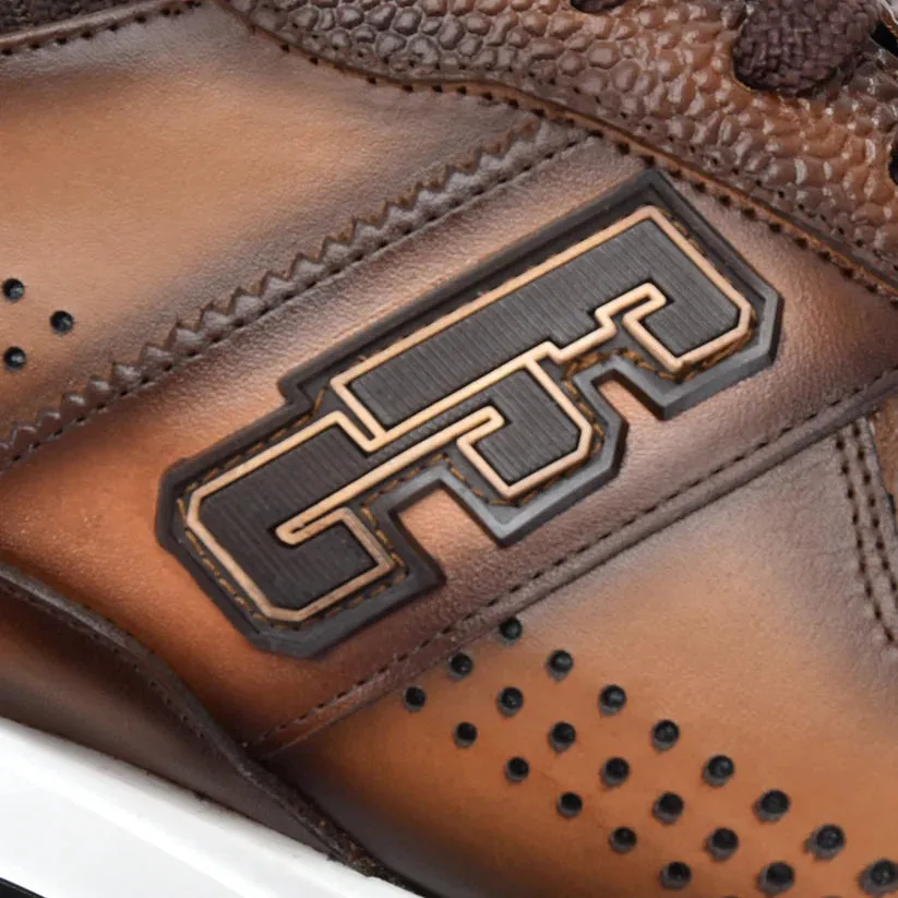 Air Jordan 4 Retro Sneakers M48CWTV - Cuadra almond casual fashion caiman leather sneakers for men