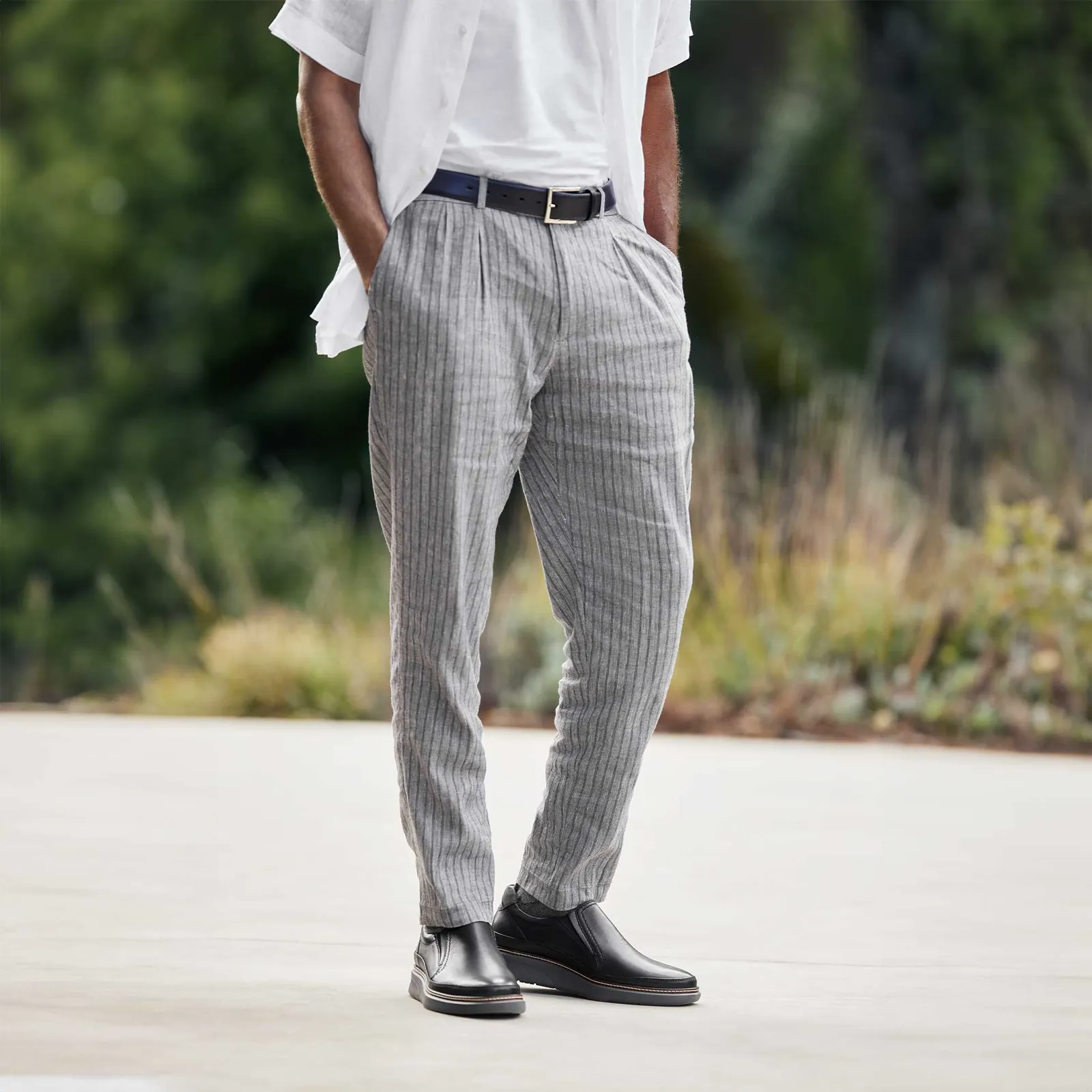 Samuel Hubbard Rafael Slip On (Men) - Black Leather Slip On Shoes Without Backs