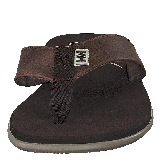 Seasand Leather Sandal Espresso Couple Slippers