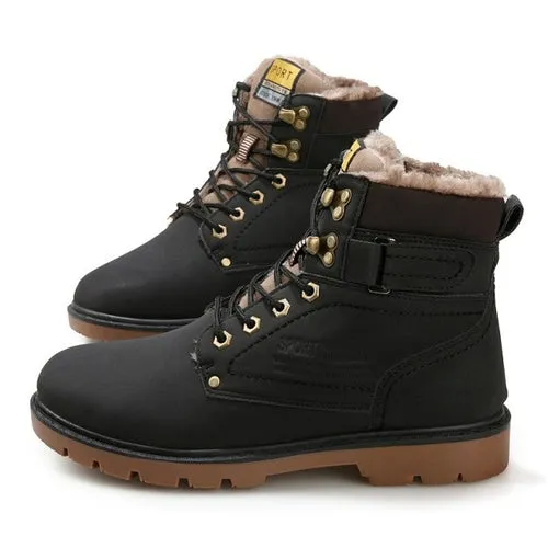 Best Work Boots Insulated ankle boots men fashion pu leather men shoes basic black boots buckle