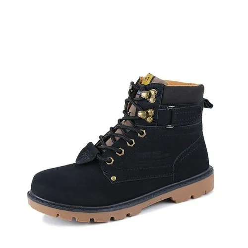 Mammoth Work Boots ankle boots men fashion pu leather men shoes basic black boots buckle