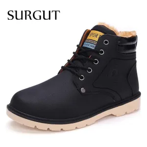 Hot Newest Keep Warm Men Winter Boots High Quality pu Leather Casual Boots Working Fahsion Boots Essential Shoes Workhog Work Boots