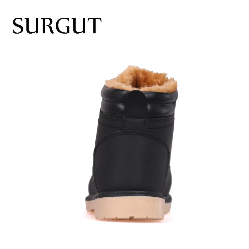 Hot Newest Keep Warm Men Winter Boots High Quality pu Leather Casual Boots Working Fahsion Boots Essential Shoes Work Boots Black Friday Sale