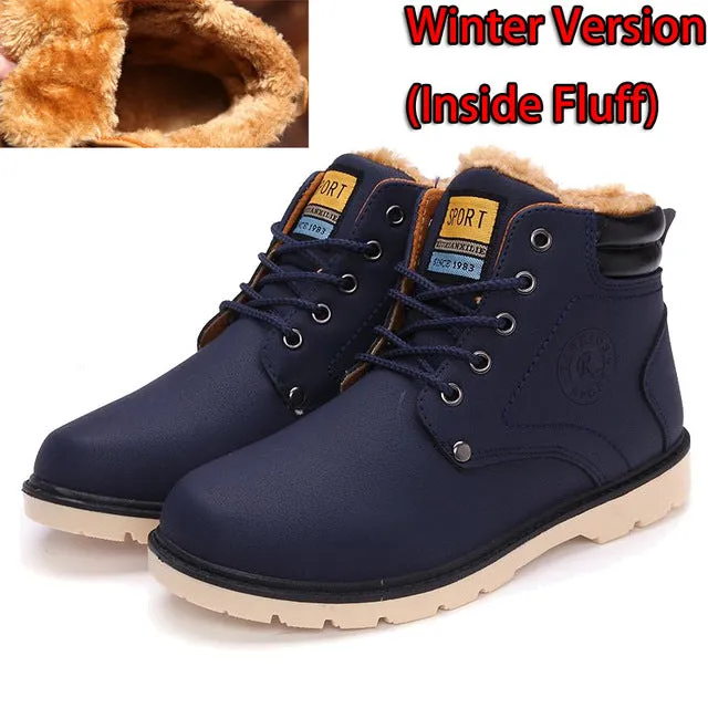 Comfortable Steel Toe Work Boots Hot Newest Keep Warm Men Winter Boots High Quality pu Leather Casual Boots Working Fahsion Boots Essential Shoes