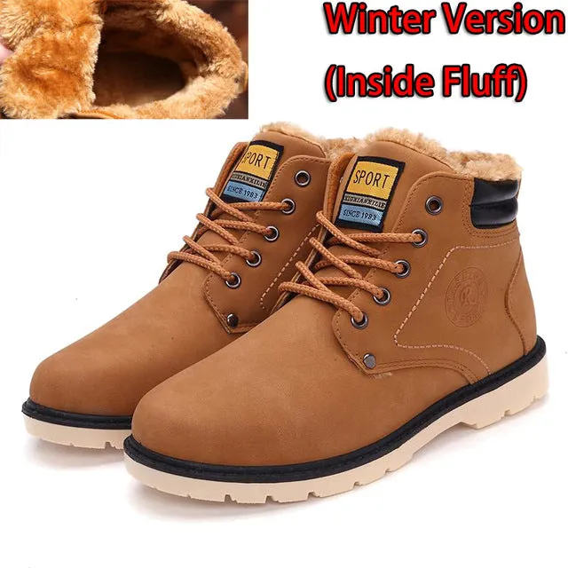 Pull On Vs Lace Up Work Boots Hot Newest Keep Warm Men Winter Boots High Quality pu Leather Casual Boots Working Fahsion Boots Essential Shoes
