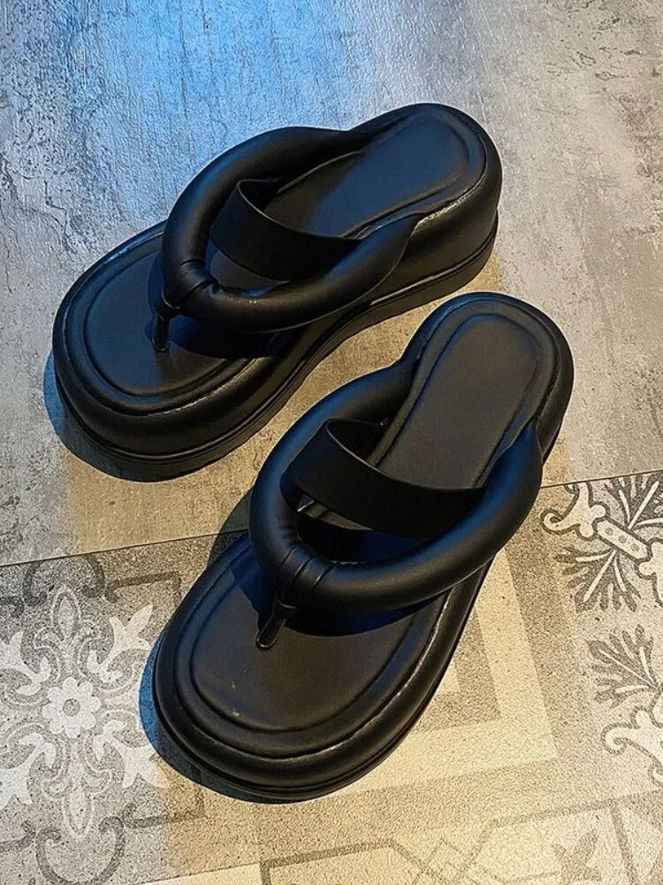 Shoes Female 2023 High Quality Basic New  Women's Slippers Summer Beach Slippers Women Solid Flip Flops Shoes Ladies Platform Styles Of Flip Flops