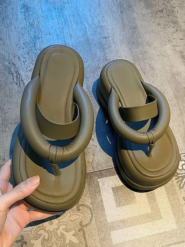 Shoes Female 2023 High Quality Basic New  Women's Slippers Summer Beach Slippers Women Solid Flip Flops Shoes Ladies Platform Rubber Thong Flip Flops