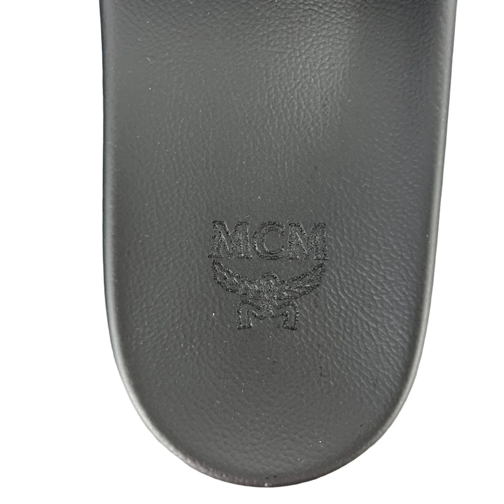 Bunions Sandals MCM Men's Black/Green Monogram Print Rubber Slides
