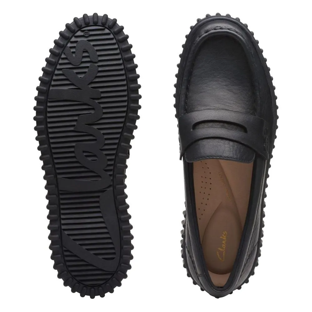Loafers For Work Clarks Women's Torhill Penny in Black Leather