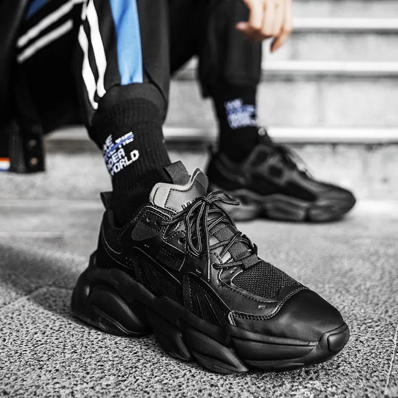 Cute Comfortable Sneakers SOLIBEN Men Casual Shoes Fashion Men's Chunky Sneakers Height Increasing Dad Shoes Thick Sole Hard-Wearing Male Footwear