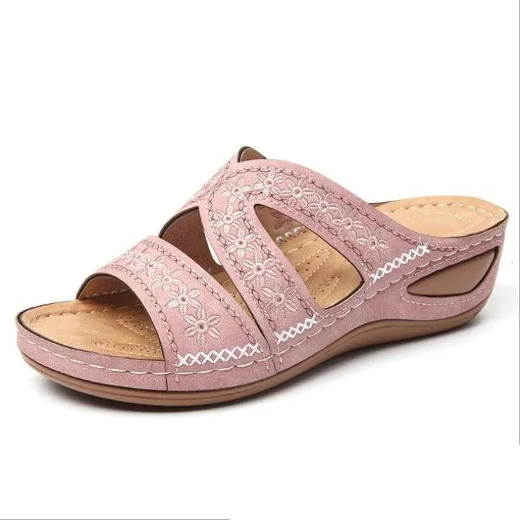 Tkees Liners Flip Flops Stylish and Comfortable Plus Size Women's Gladiator Slip-On Platform  Wedge Sandals
