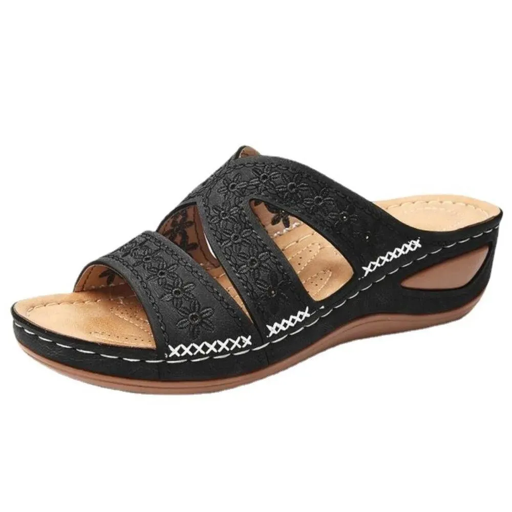 Cute Cheap Flip Flops Stylish and Comfortable Plus Size Women's Gladiator Slip-On Platform  Wedge Sandals
