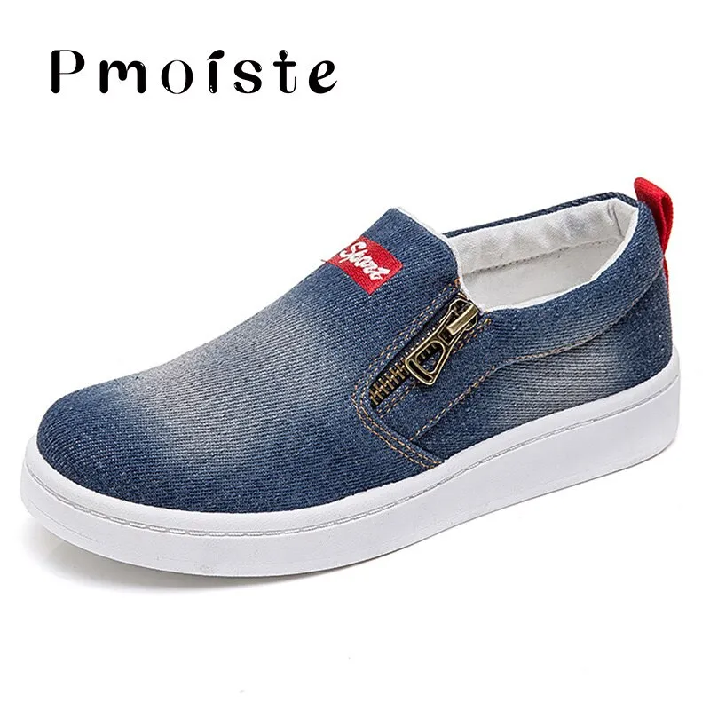 Suit And Loafers Flat shoes women Canvas shoes Plus size 35-44 Denim shoes women Platform Fashion Zipper Sneakers women Loafers women 2020 New