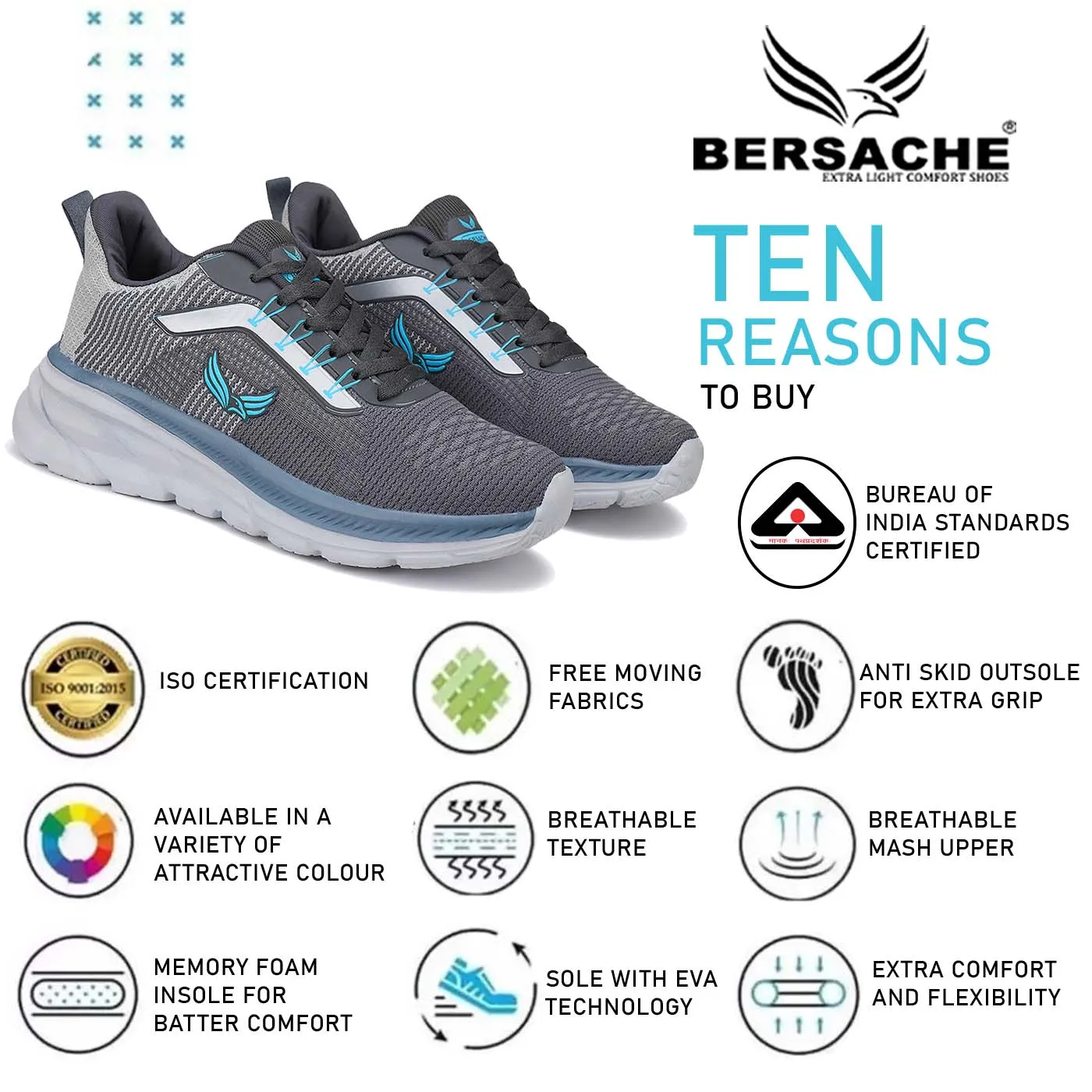 Slide Sandals Bersache Sneaker, Loafers ,Casual with extra comfort snearkers for men -8012 (Grey)