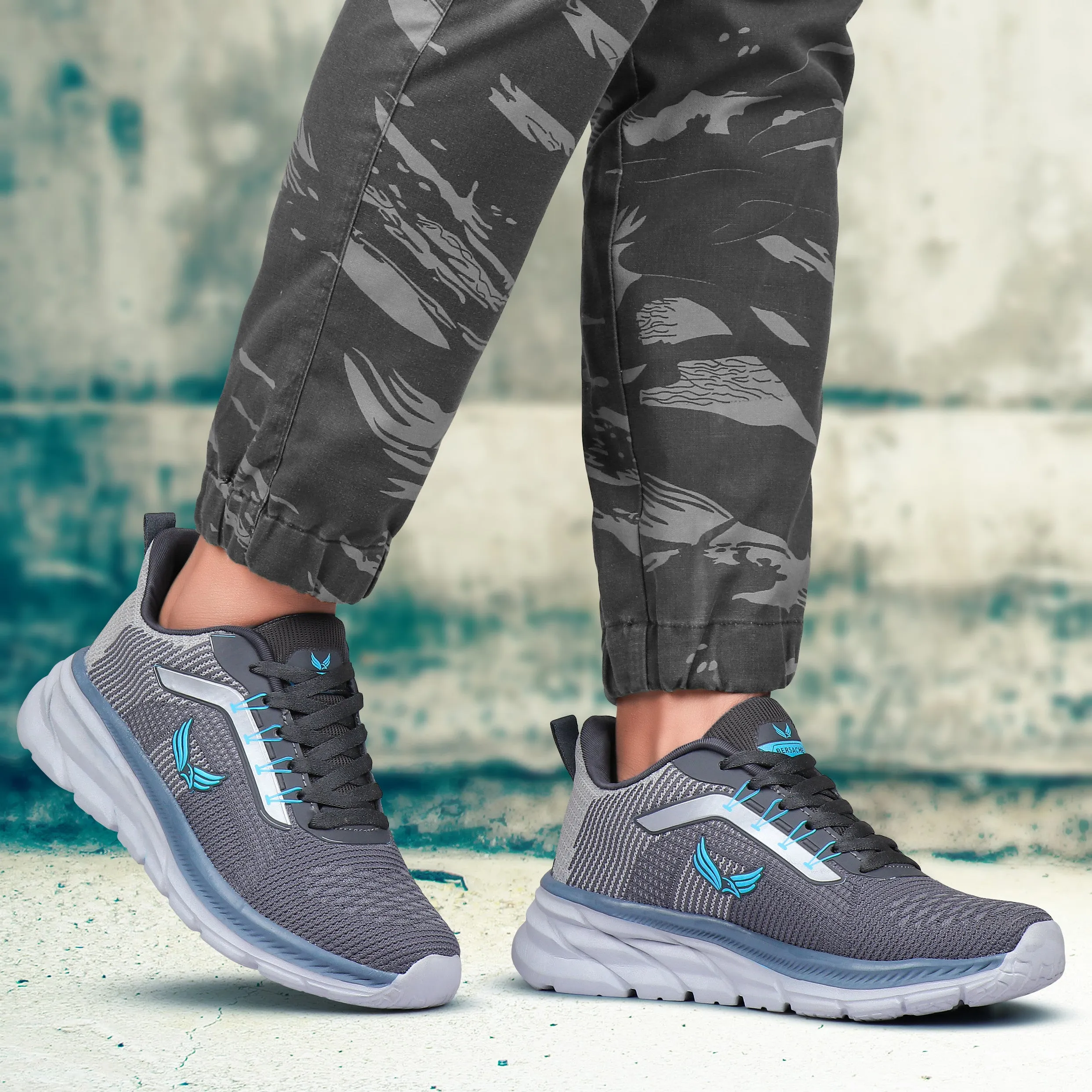 Wedges Slippers Bersache Sneaker, Loafers ,Casual with extra comfort snearkers for men -8012 (Grey)