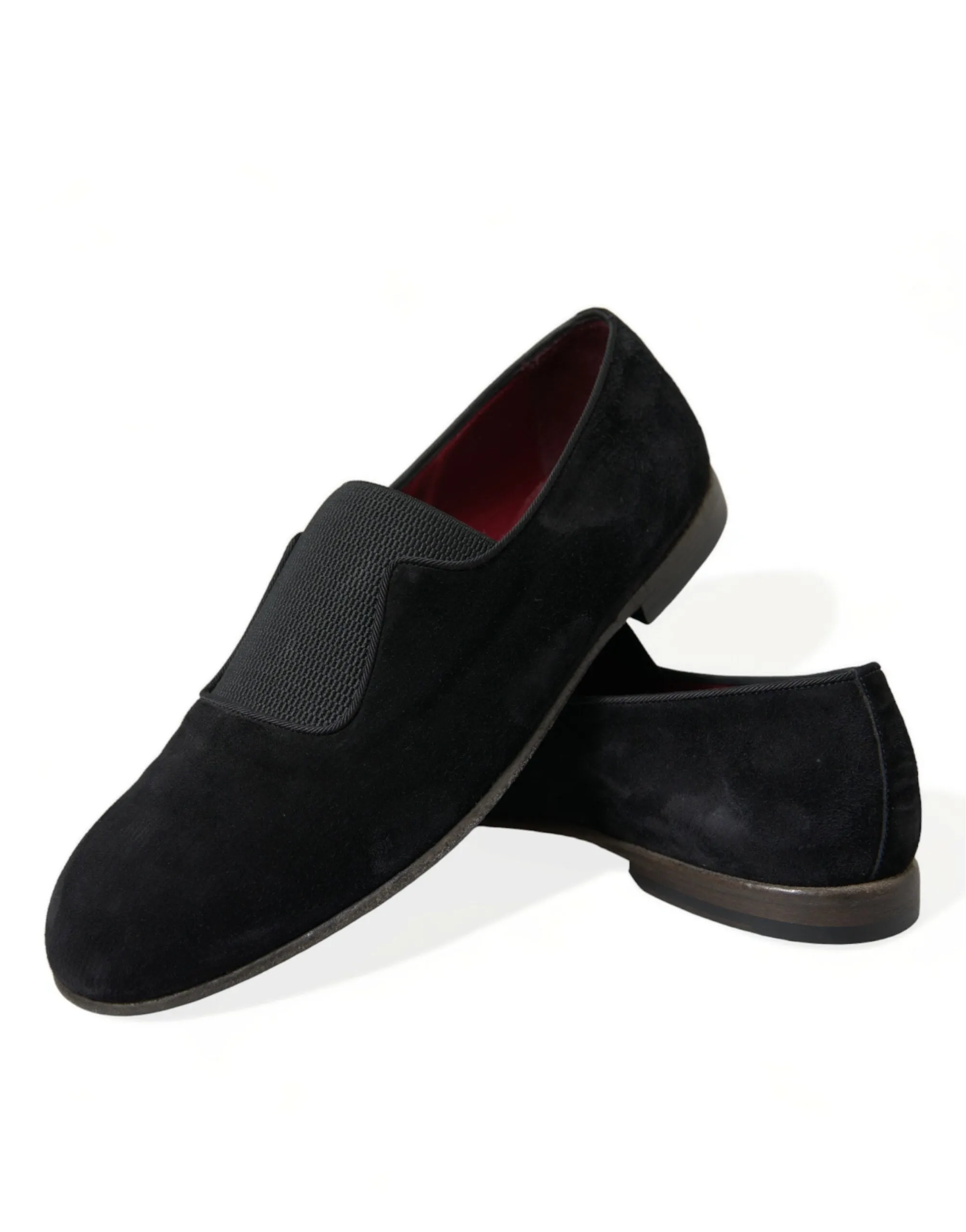 Haruta Loafers Japan Dolce & Gabbana Elegant Black Velor Loafers for the Discerning Gentleman