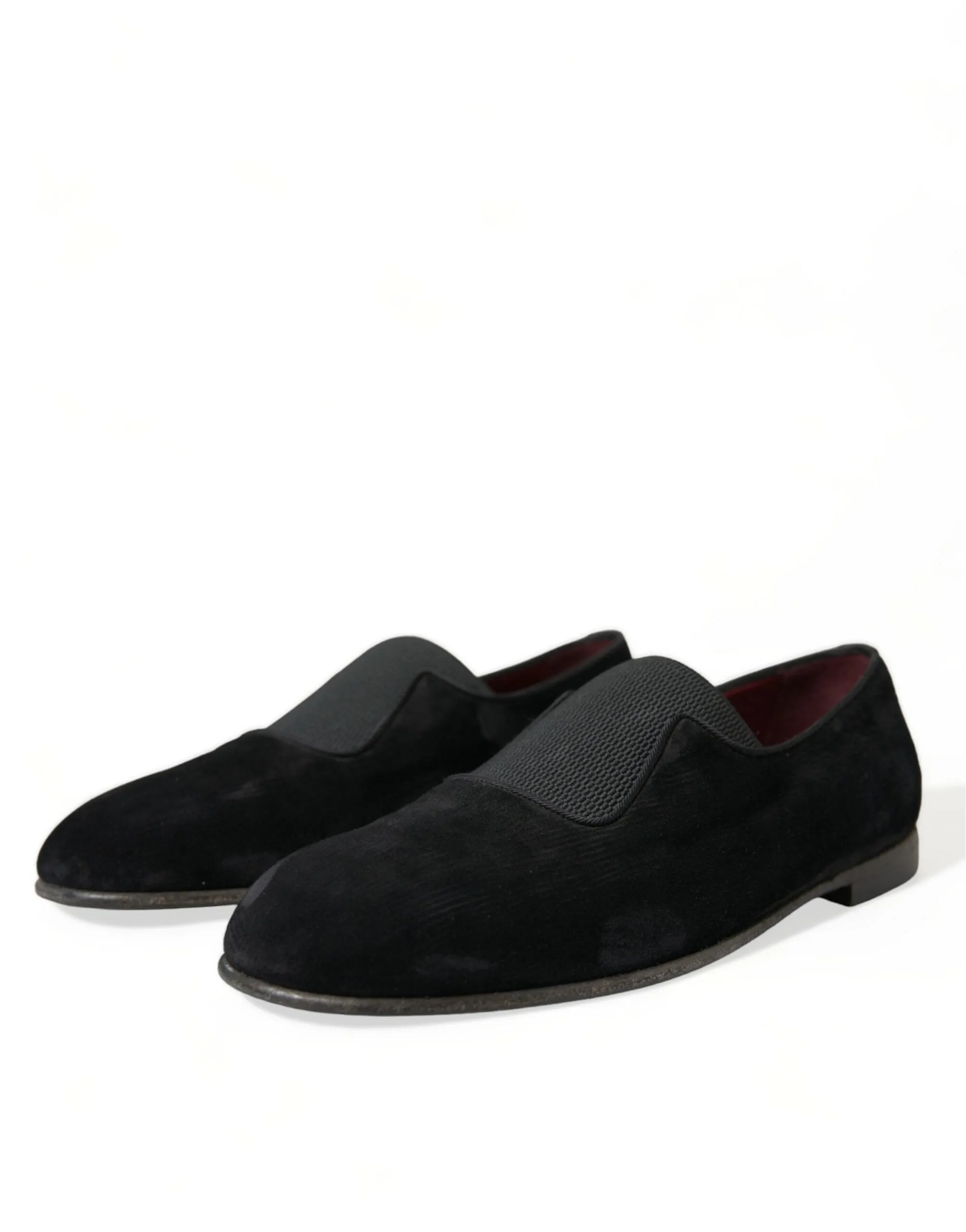 Dolce & Gabbana Elegant Black Velor Loafers for the Discerning Gentleman Caroline Loafers