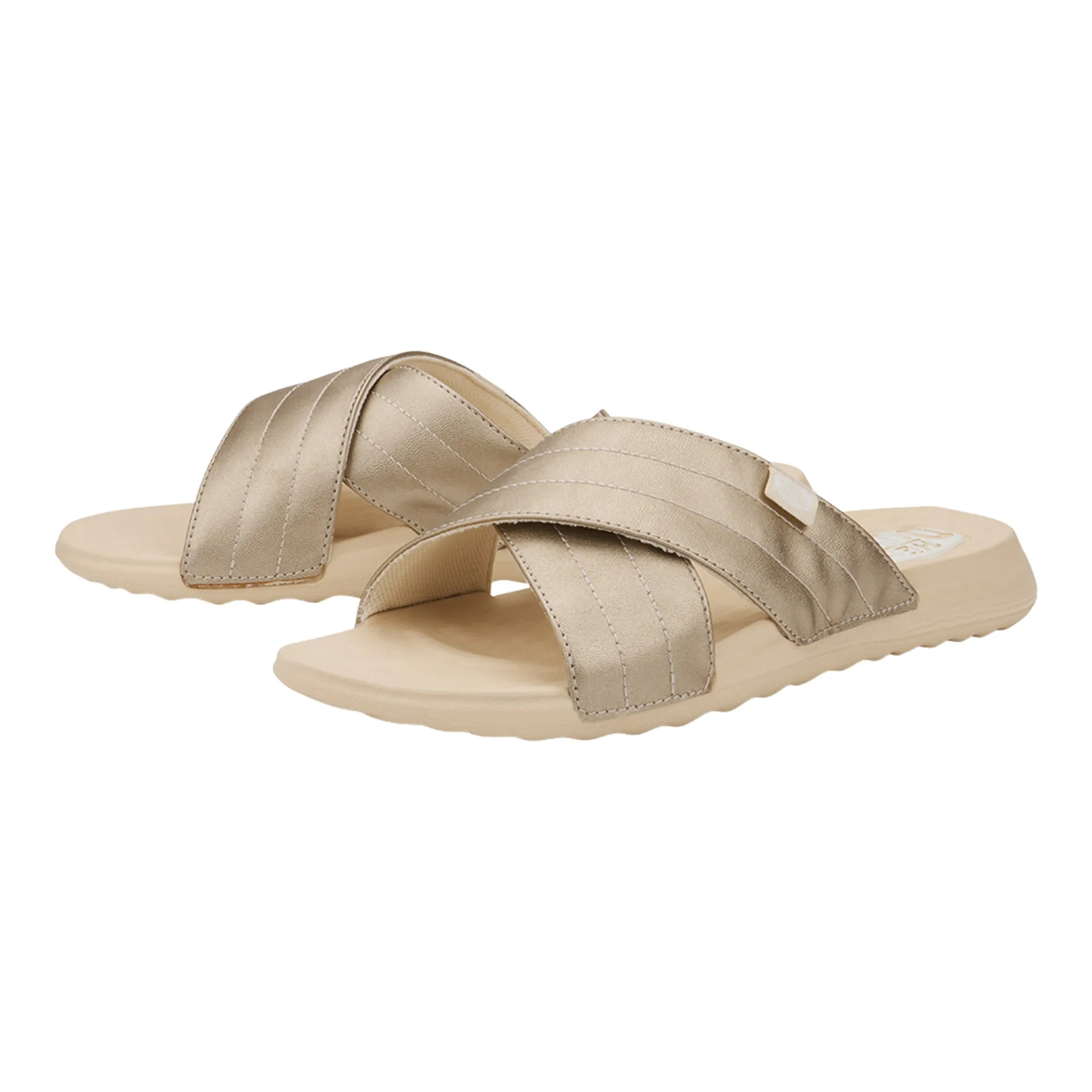 Hey Dude Women's Christi Slide Distressed Metallic Slip On Aesthetic