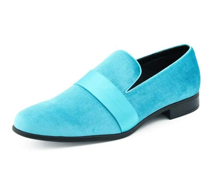 Men Dress Shoes-Knight Turquoise Snakeskin Slides