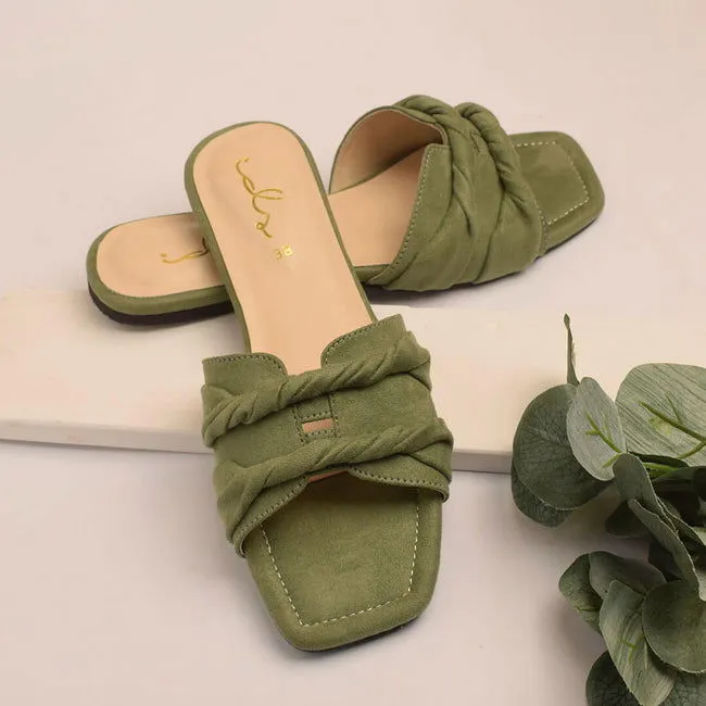 Bomba Gripper Slippers Ruksaar Twisted Detail Slides Style Flat Slippers 195