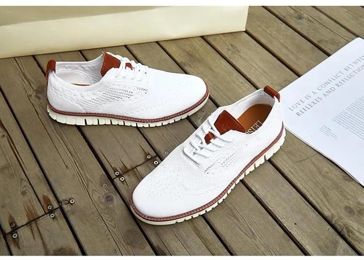 Angelo Ricci Casual Mesh Shallow Lightweight Sneakers Fringe Sneakers