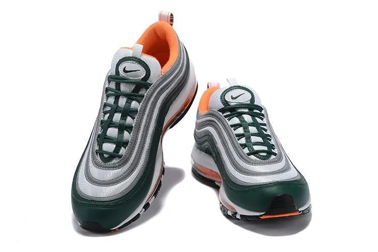 Nike Air Max 97 Green Grey Orange Shoes Sale Men Size US 7, 8, 8.5, 9, 10, 11 Asics Golf Shoes Sale