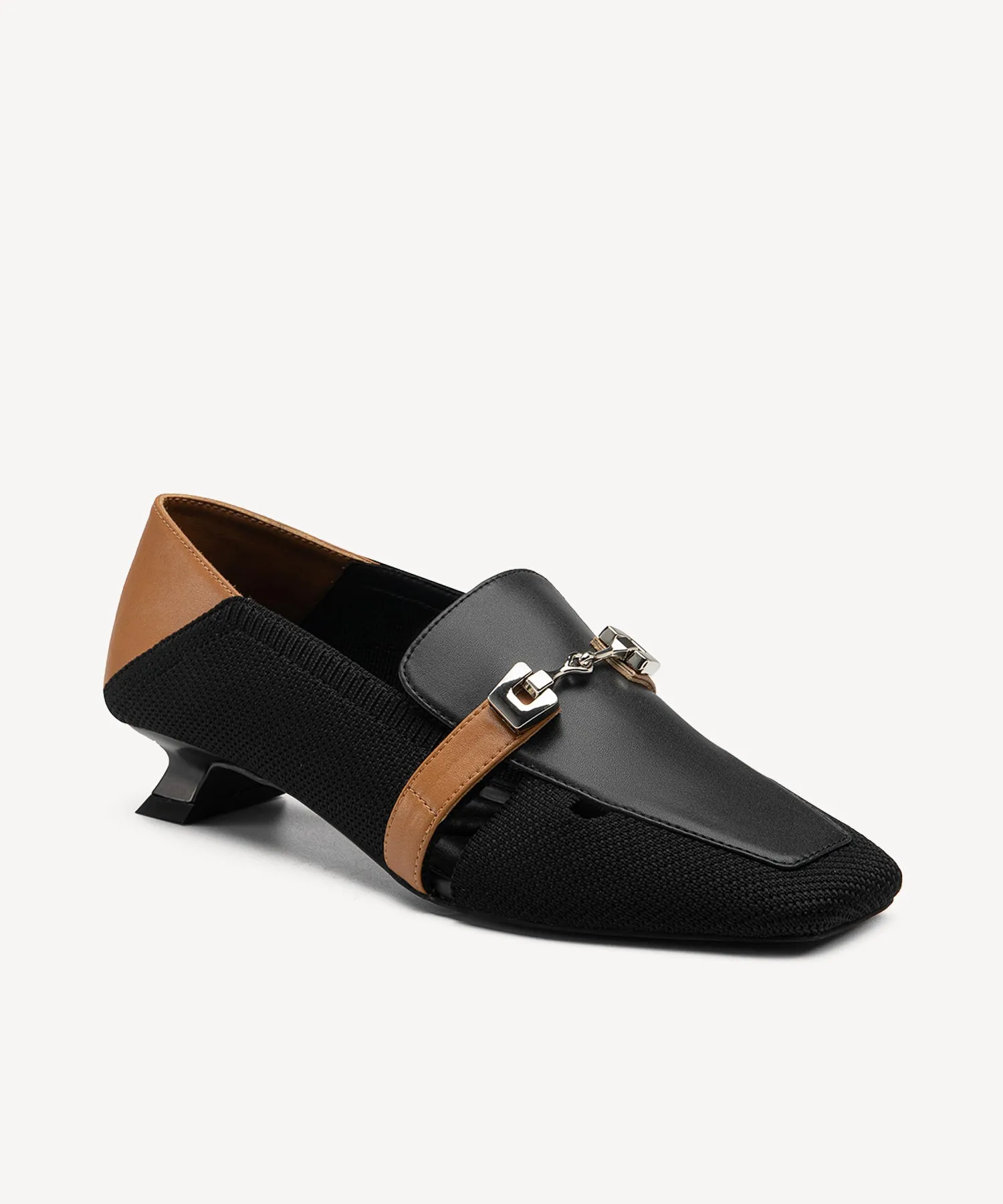 Commuter Square Toe  High Heel Loafers Mule Loafers